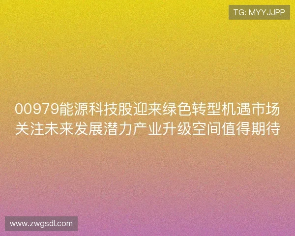 00979能源科技股迎来绿色转型机遇市场关注未来发展潜力产业升级空间值得期待 00979能源科技股迎来绿色转型机遇市场关注未来发展潜力产业升级空间值得期待